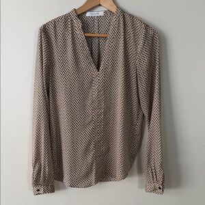 Promod Abstract Pattern Top in Blue and Brown